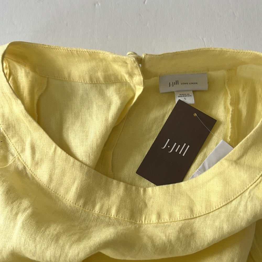 J. Jill Linen Yellow Sleeveless Dress - Picture 4 of 5